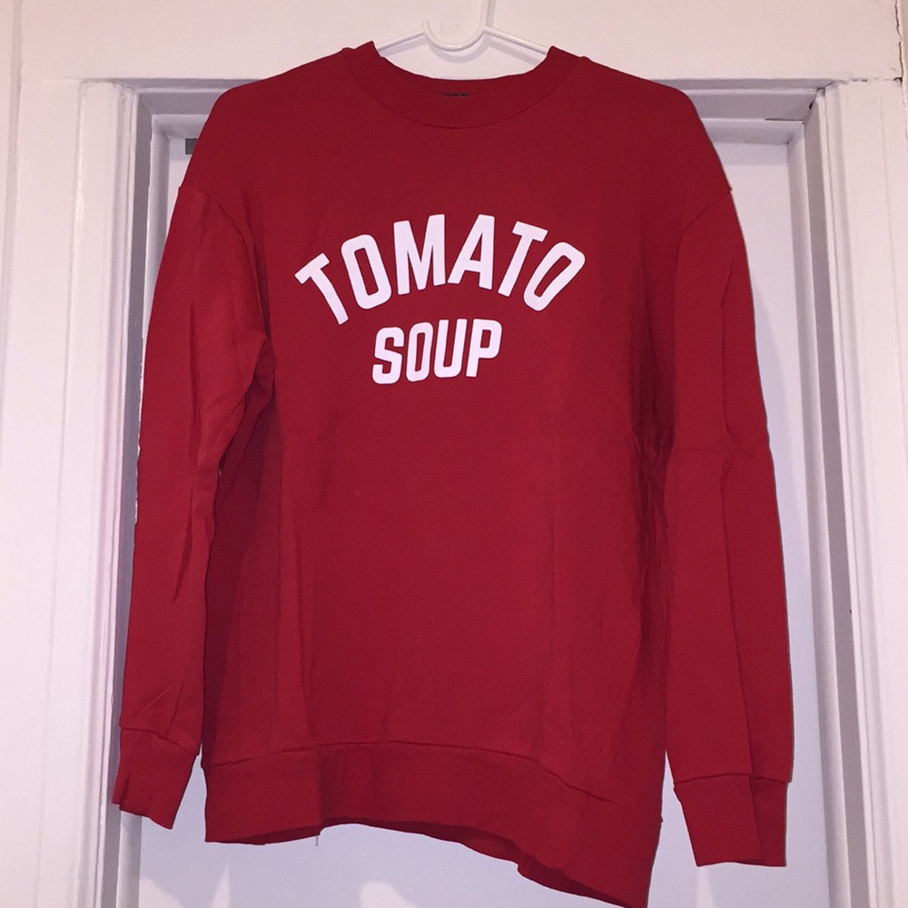 Women’s Red Zara Tomato Soup Sweatshirt, Small